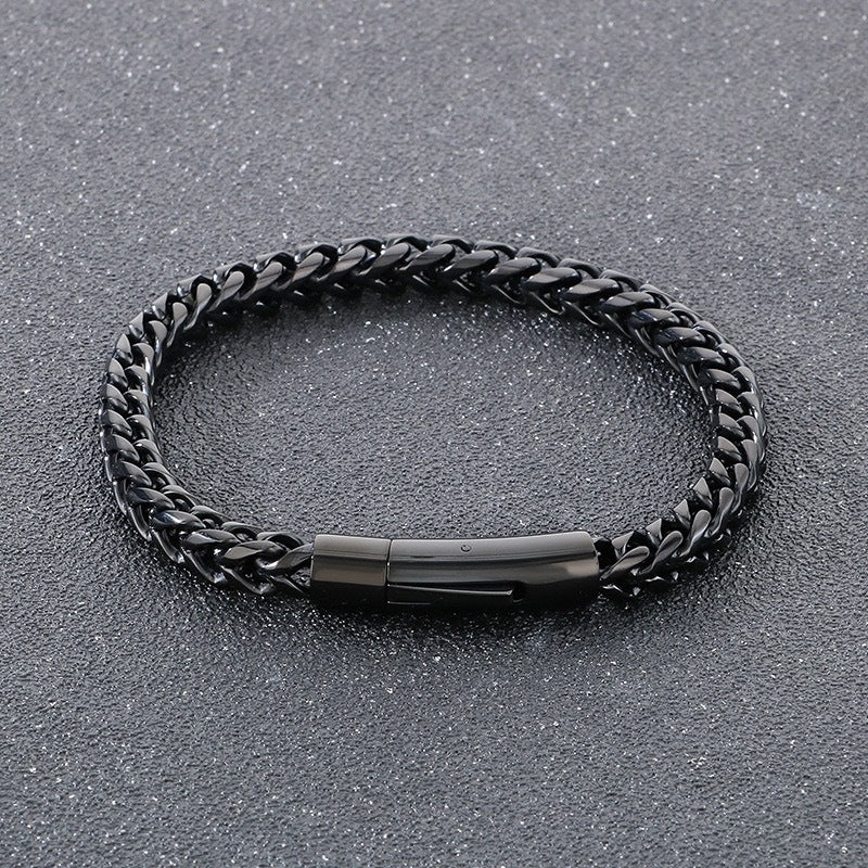 Men's Fashion Trend Positive Negative Round Grinding Encryption Chain Spring Bracelets