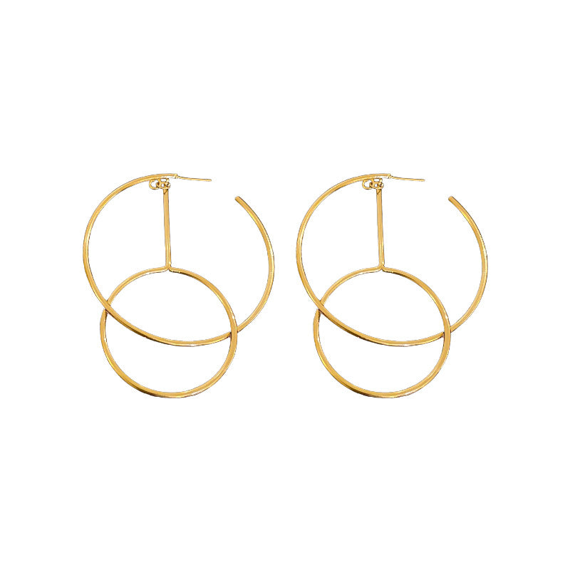 Women's Sier Pin Ear Personalized Minority Elegant High-grade Geometric Earrings