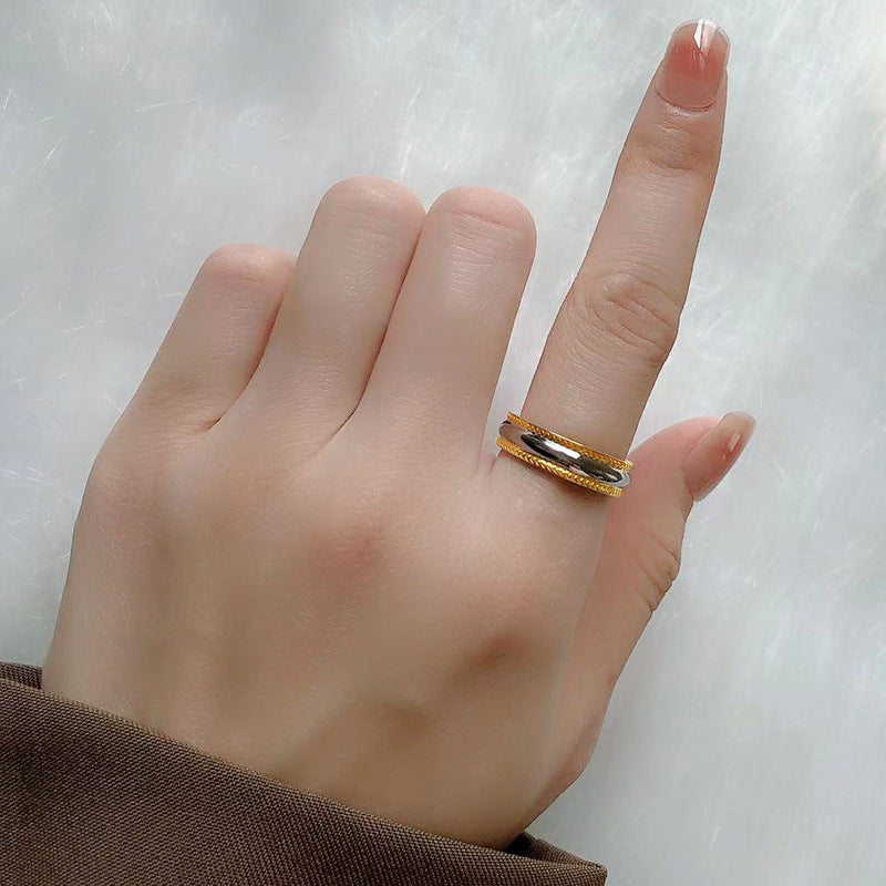 Stainless Steel Fashion Room Electric Gold Rings