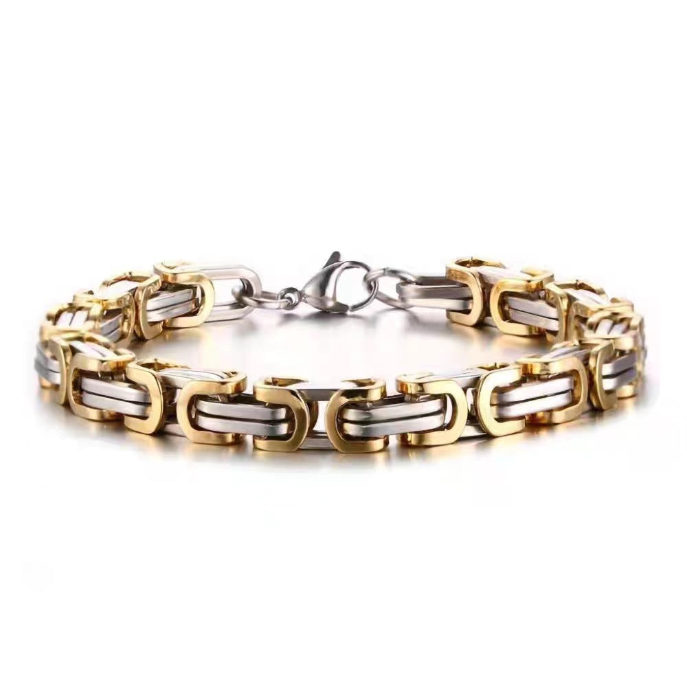 Men's Domineering Retro Trendy Titanium Steel Emperor Chain Bracelets