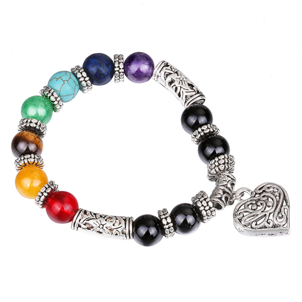 Women's Colorful Natural Stone Agate Bead Couple Bracelet