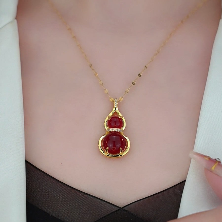 Gourd High-grade Light Luxury Gem Female Clavicle Chain Fashion Design Necklaces