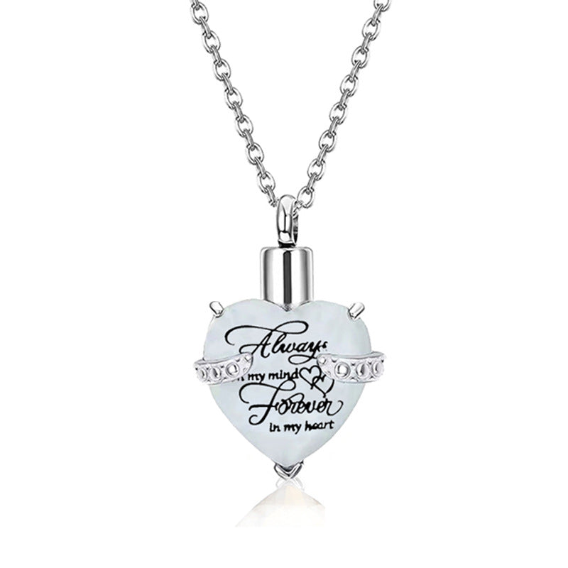 Heart-shaped Crystal Month Birthday Stone Casket Pendants