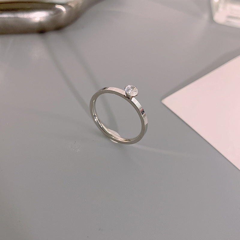 Steel Female Design High-grade Simple Temperament Rings