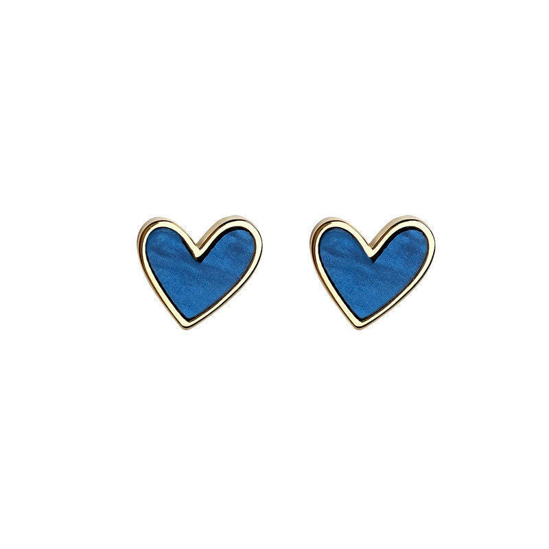 Blue Loving Heart Trendy Elegant To Make Round Earrings