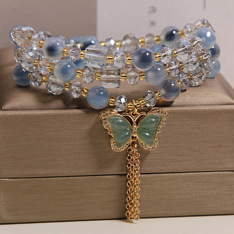 Blue Sugar Heart Agate Female Light Bracelet