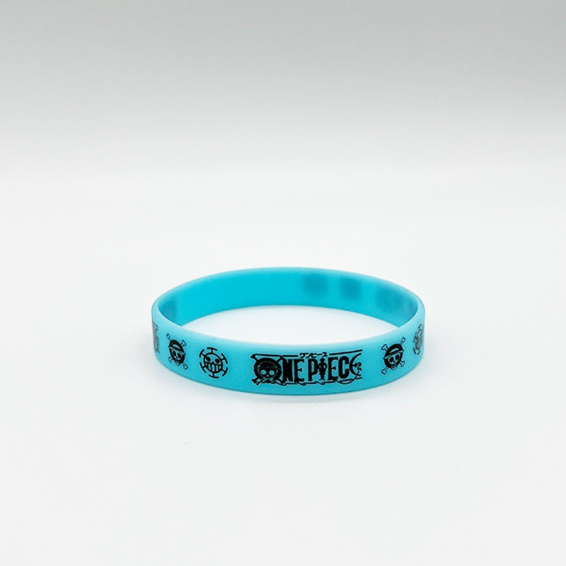 Anime One Piece Silicone Luminous Sports Wristband Bracelet