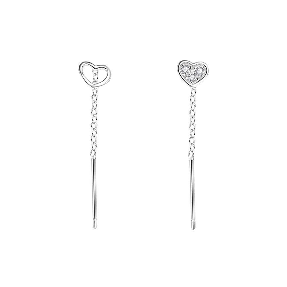 Heart Zircon Sweet Temperament Super Heart-shaped Ear Line