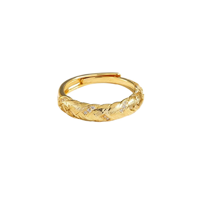 Women's Wheat Zircon Korean Style Niche High-grade Rings