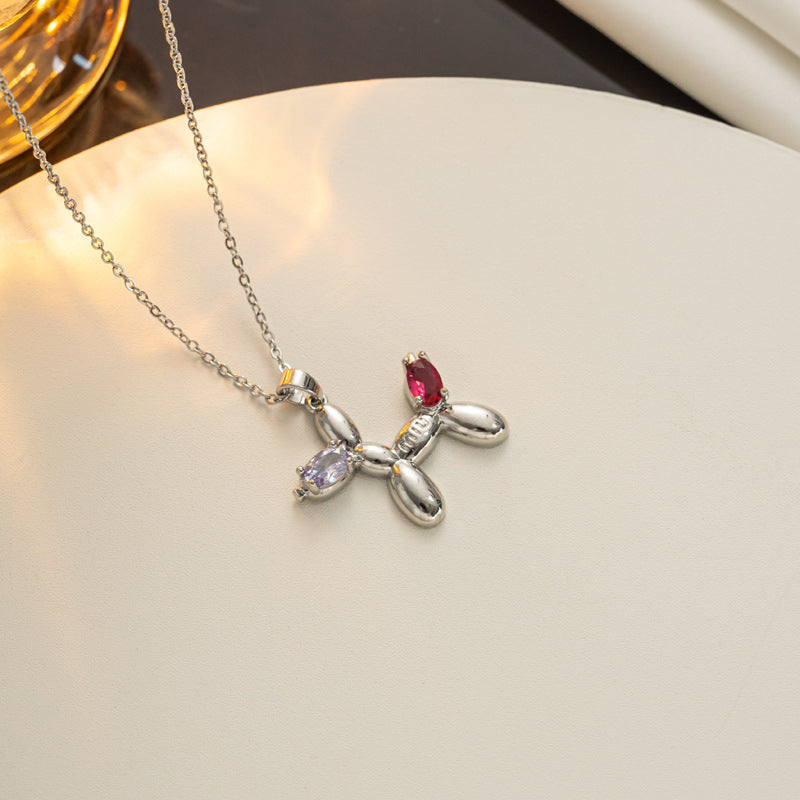 Design High-grade Light Luxury Titanium Steel Heart Flowers Necklaces