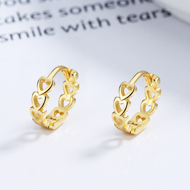 Love Heart Clip Mori Female Frosty Style Special Ear Buckle