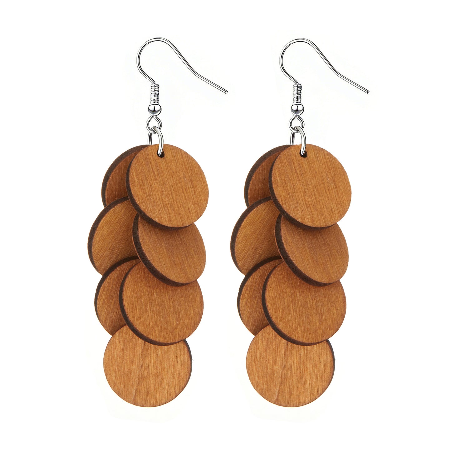 Personality Wood Piece Retro Sweet Vacation Style Beach Earrings