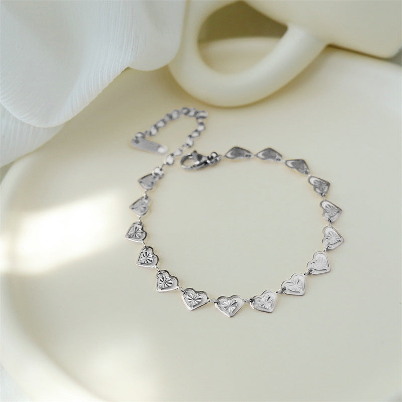 Heart Shape Handmade Chain Clavicle Live Necklaces