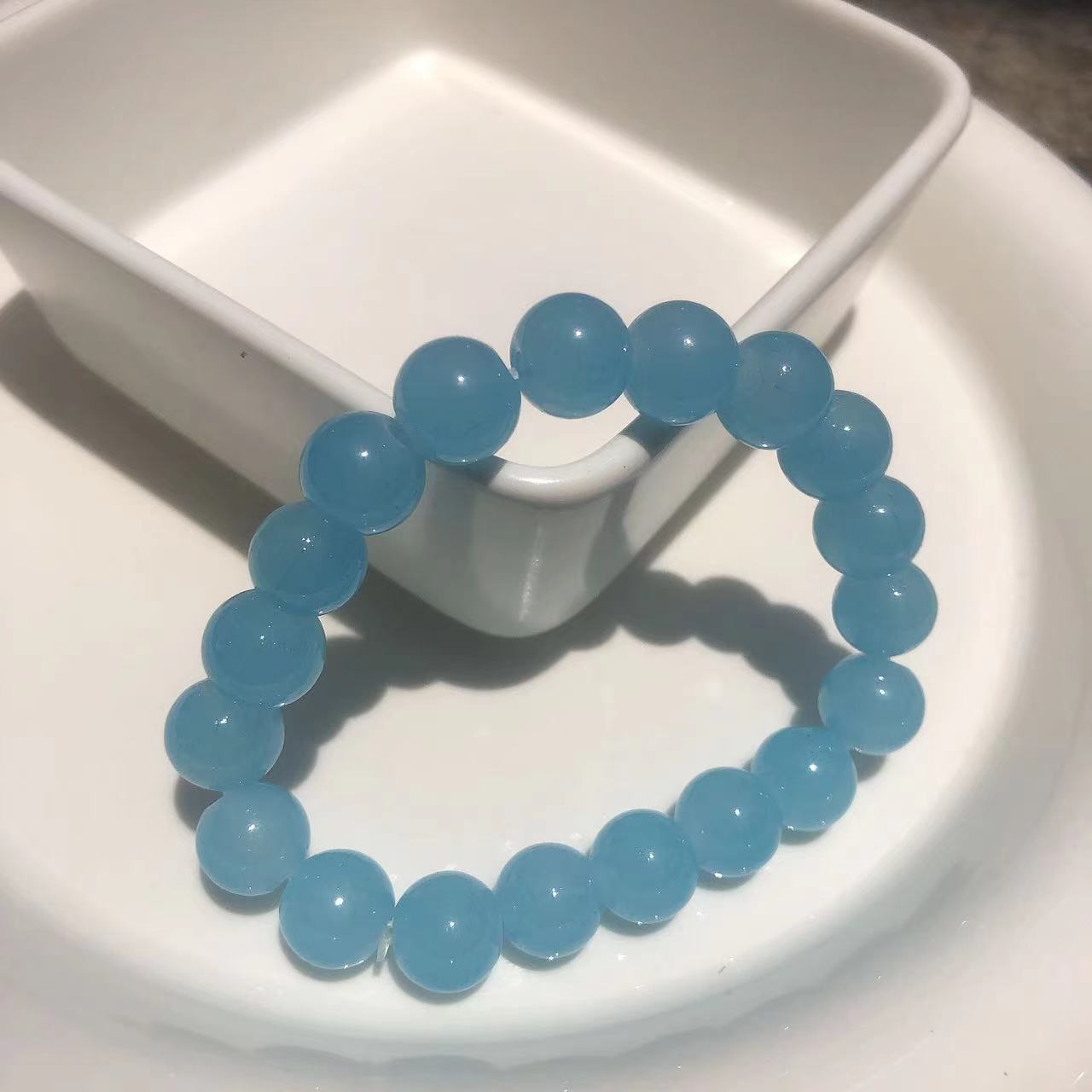 Jade Glass Pliable Temperament Gradient Pink Version Hand Toy Buddha Bracelet