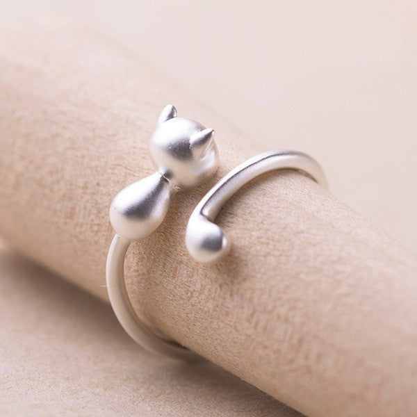 Women's Simple Cute Kitten Open Cat Paw Ear Puppy Rings