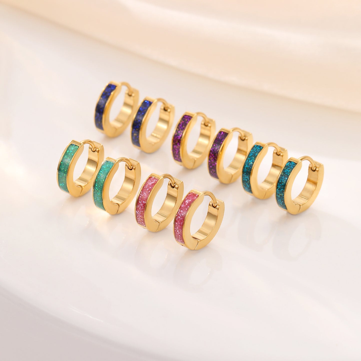 Epoxy Niche Stainless Steel Light Luxury Rings