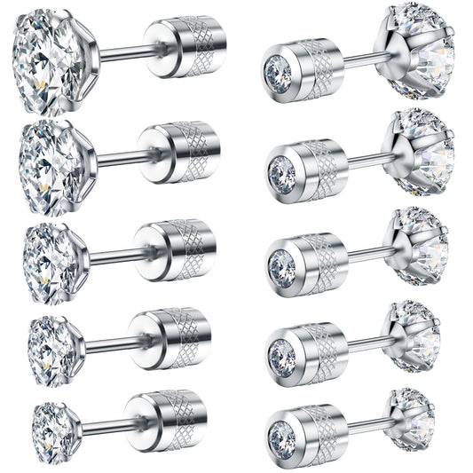Zircon Stainless Steel Small Stall With Diamond Stud Earrings