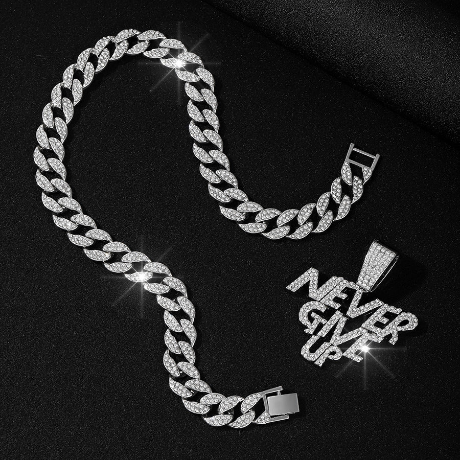 Men's Alloy Letter Punk Hip Hop Full Necklaces