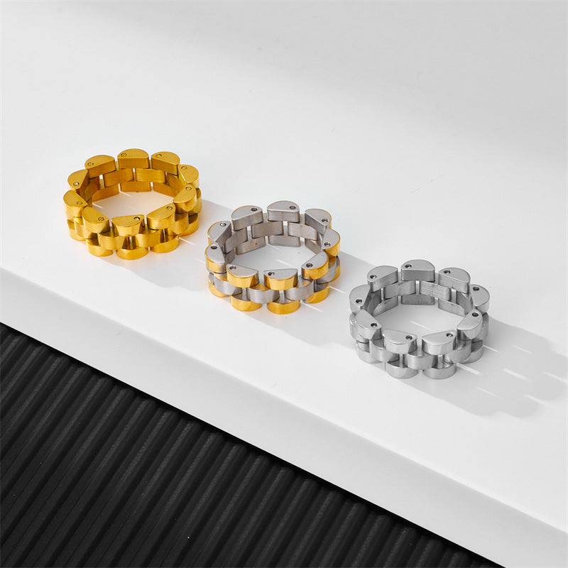 Men's Fashion Titanium Steel Lady Couple Strap Gold Hip Ring