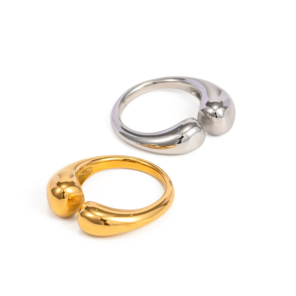 Women's Finishing Polish Gold Plated Stainless Steel Rings