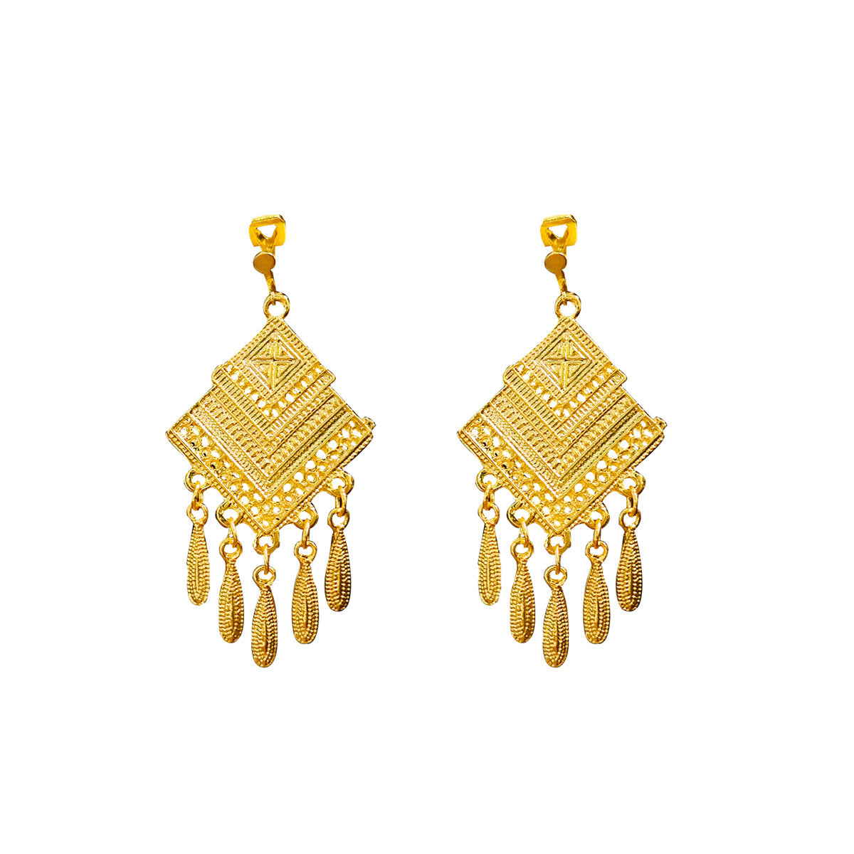 Long Water Drop Tassel Tourist Attractions Diamond Ears Earrings