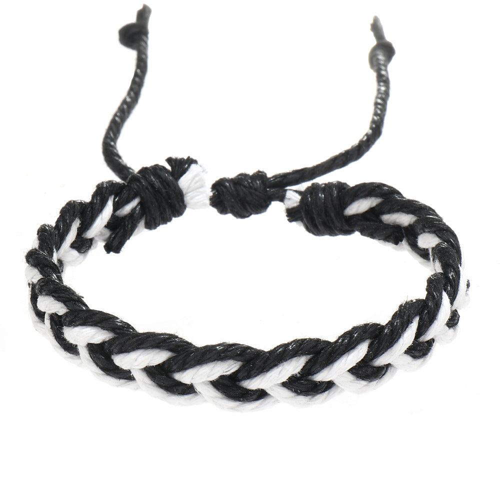 Men's Sports Style Cotton String Braided Little Lion Hand Weaving Bracelet