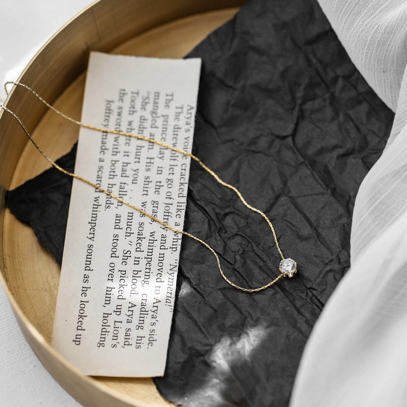 Diamond Pear-shaped Drop-shaped Titanium Steel Gold Necklaces