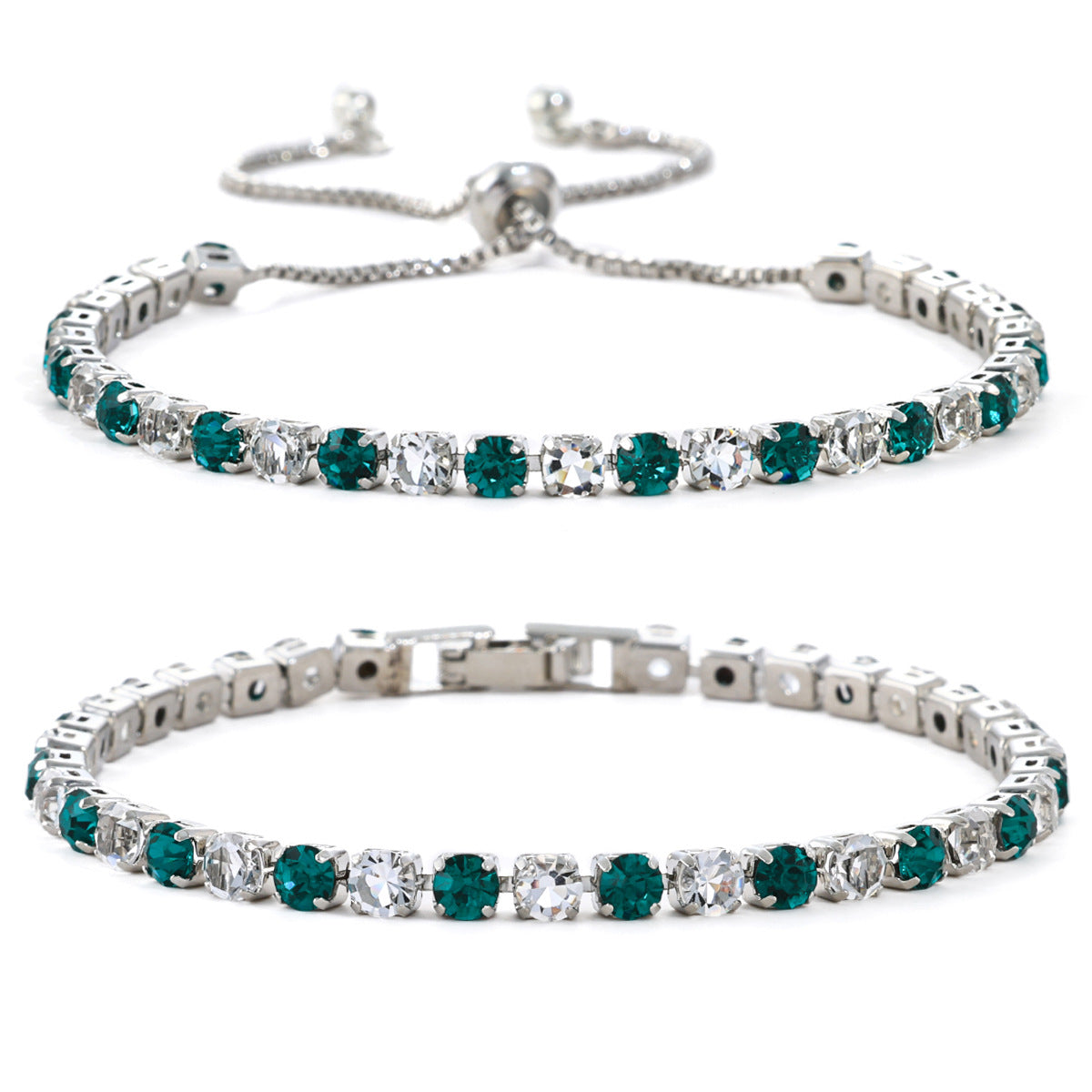 Women's Fashion Color Zircon High-grade Light Luxury Tennis Bracelet