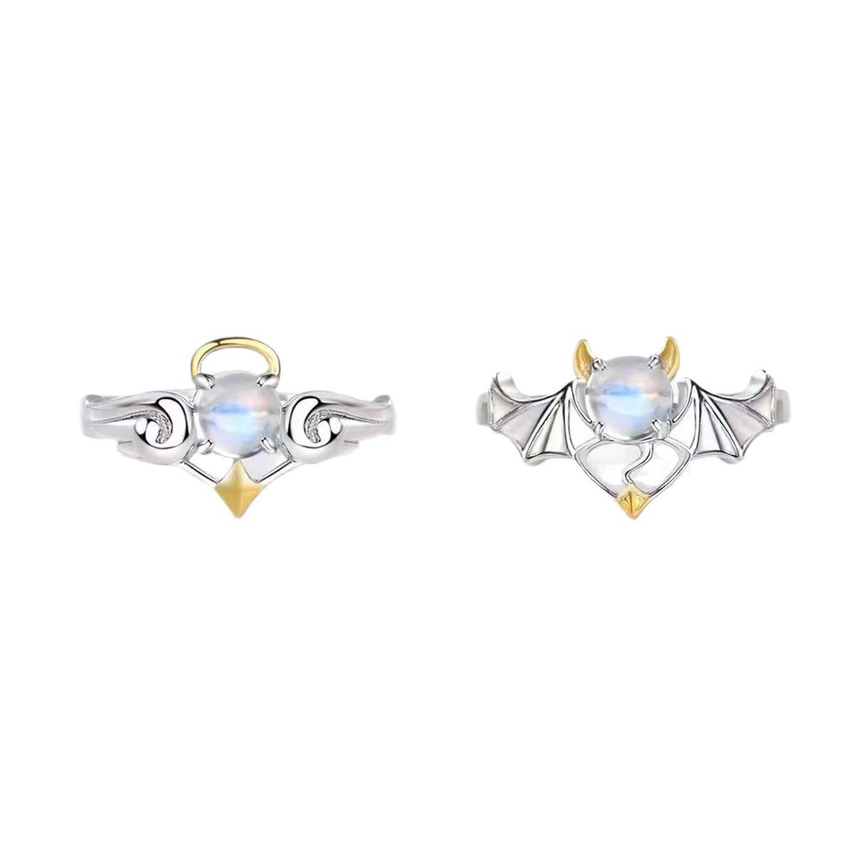 Angels Demons Couple Stylish Opening Adjustable For Boyfriends Girlfriends Ring