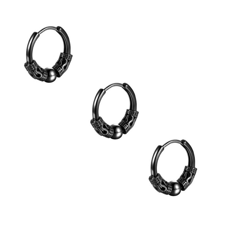 Tassel Dragon Pattern Circle Totem Retro Trendy High Sense Ear Rings
