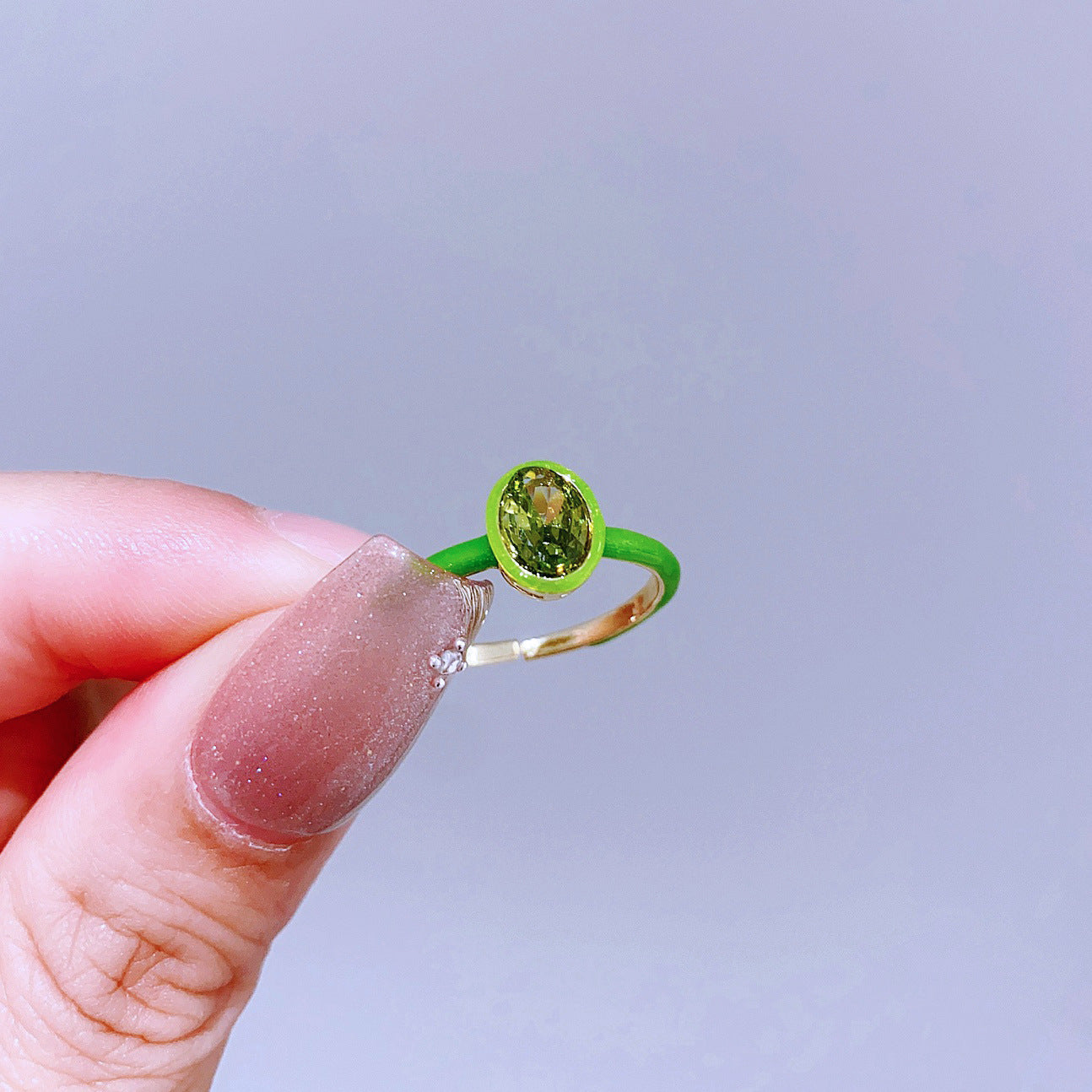 Light Luxury Minority Design Colorful Gemstone Rings
