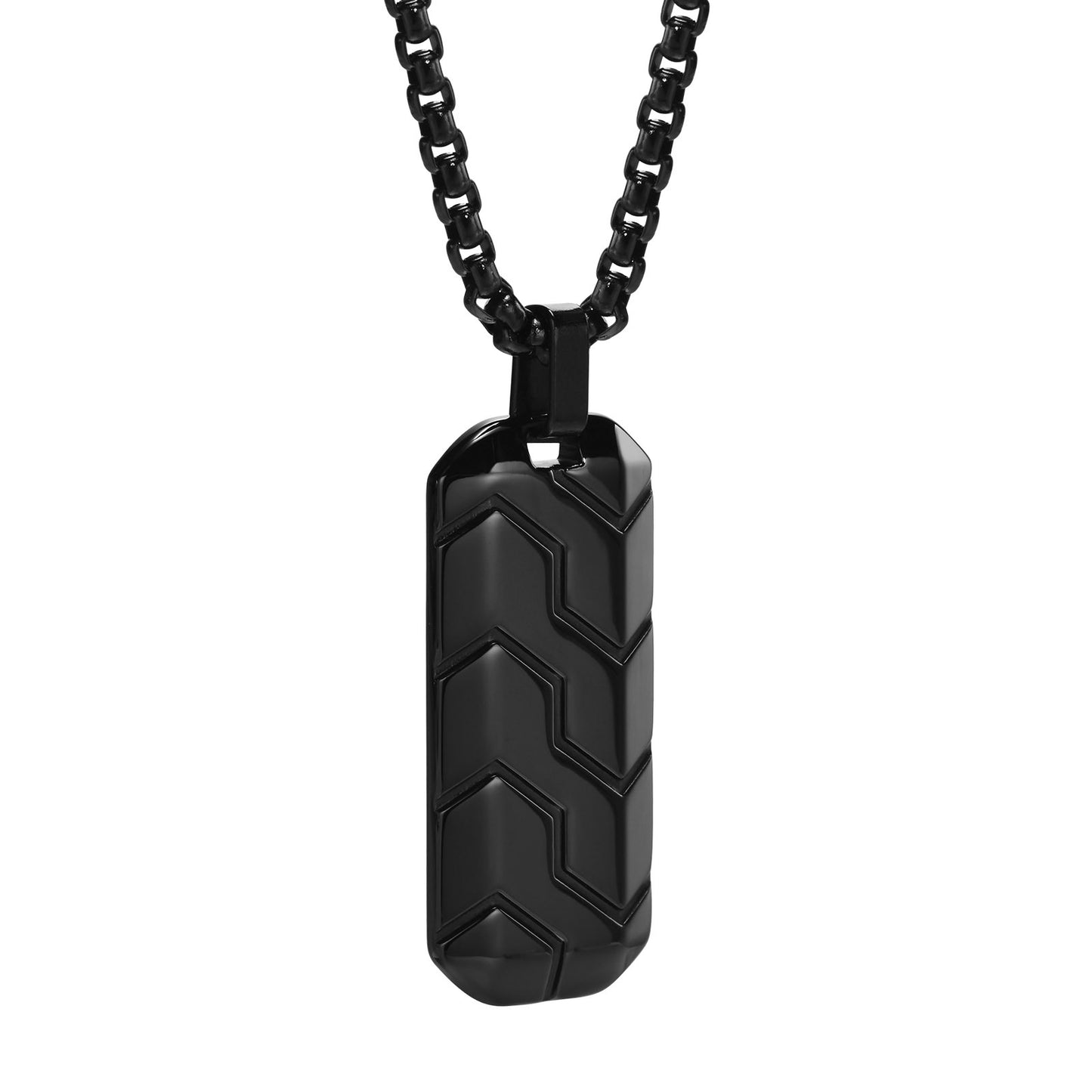 Men's Steel Geometric Tire Pattern Titanium Tide Pendants