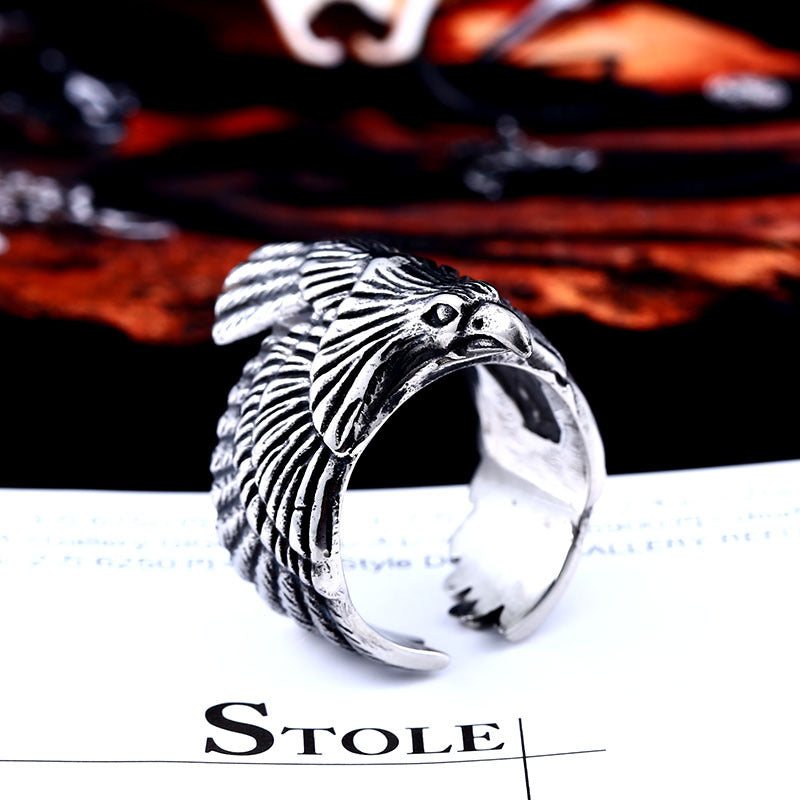 Men's Stainless Steel Vintage Flying Eagle Fashion Ring