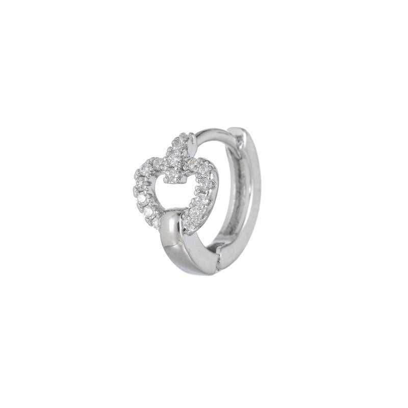 Women's Micro Inlaid Zircon Fashionable Simple Geometric Clip Personalized Hot Design Earrings