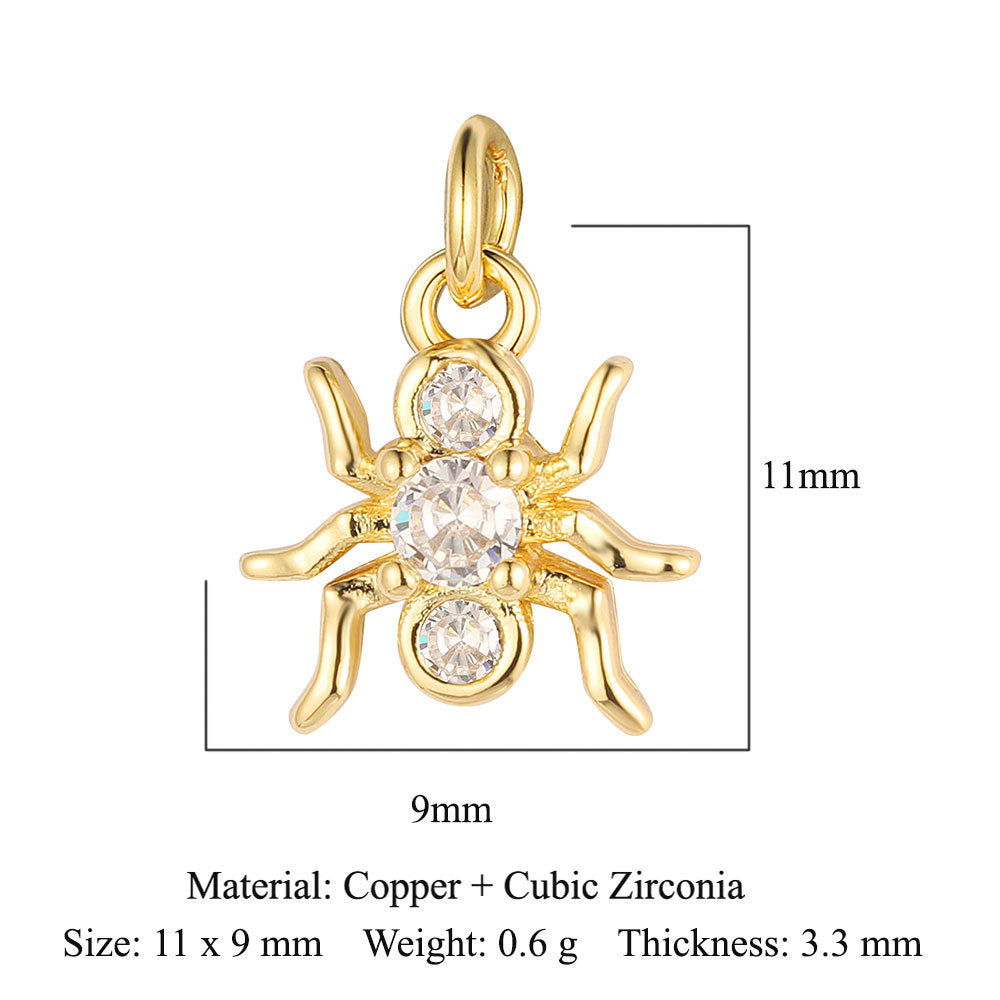 Love Copper Zircon Round Ball Beetle Ornament Pendants