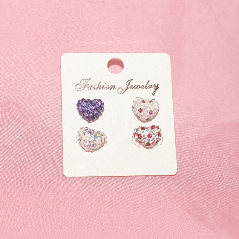 Titanium Steel Ear Fashion Three-dimensional Double-headed Twist Small Heart Shape Stud Earrings