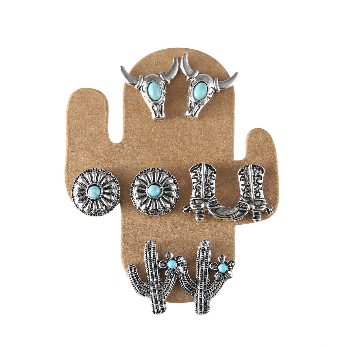 Women's Multiple Options Bohemian Ethnic Turquoise Eardrops Combination Earrings