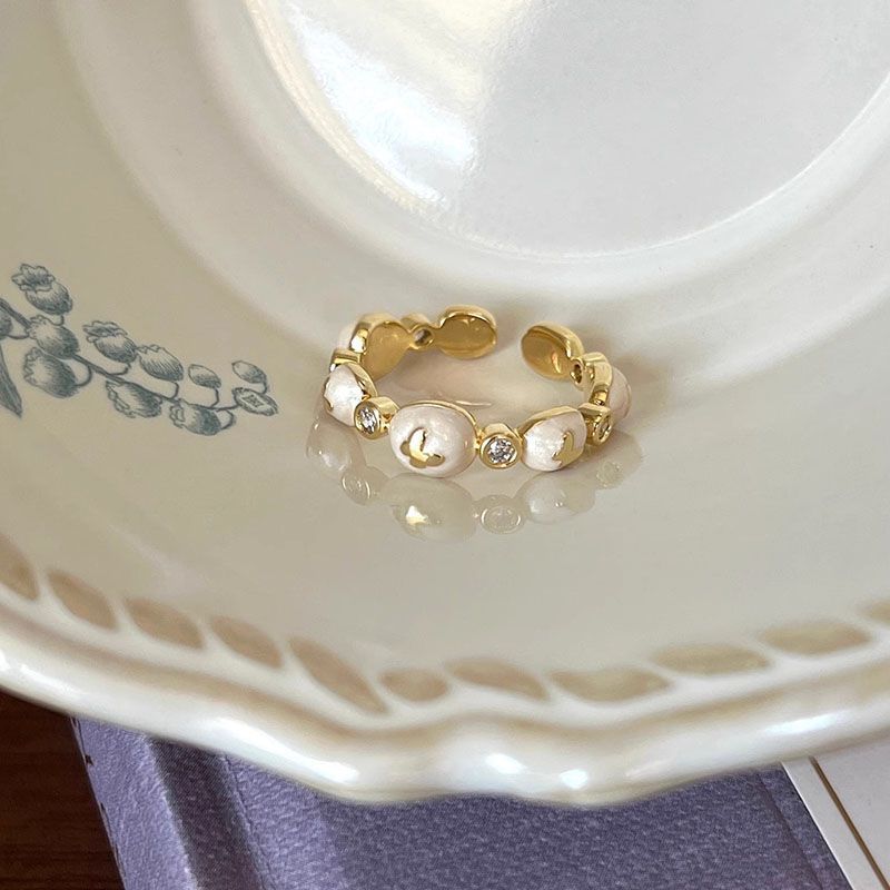 Drip Glazed Butterfly Flower Female Design Fashion High Sense Ring