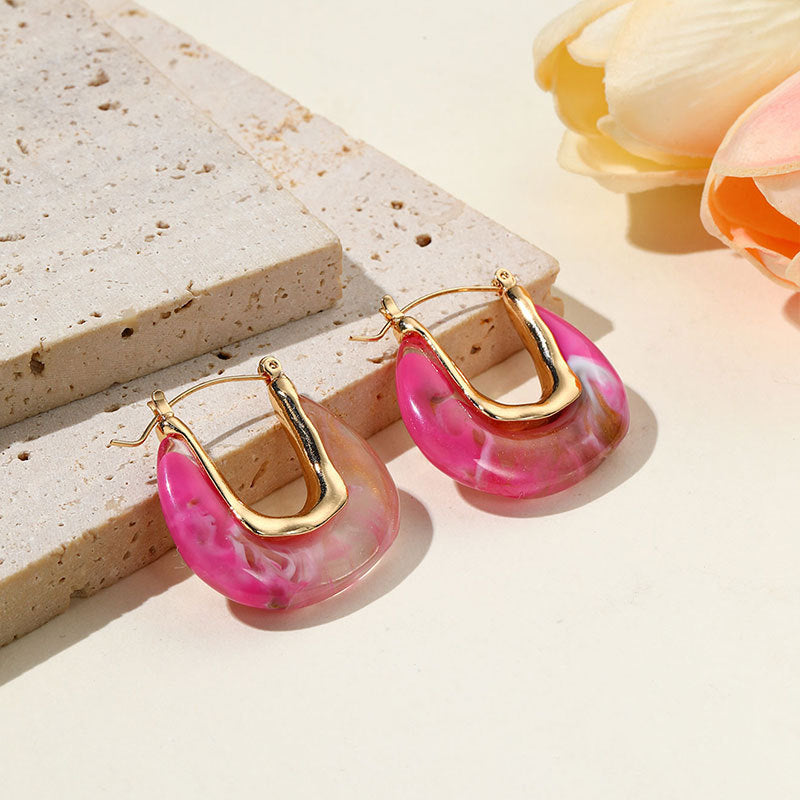 Women's Alloy Resin Gradient Color Handmade Eardrops Earrings