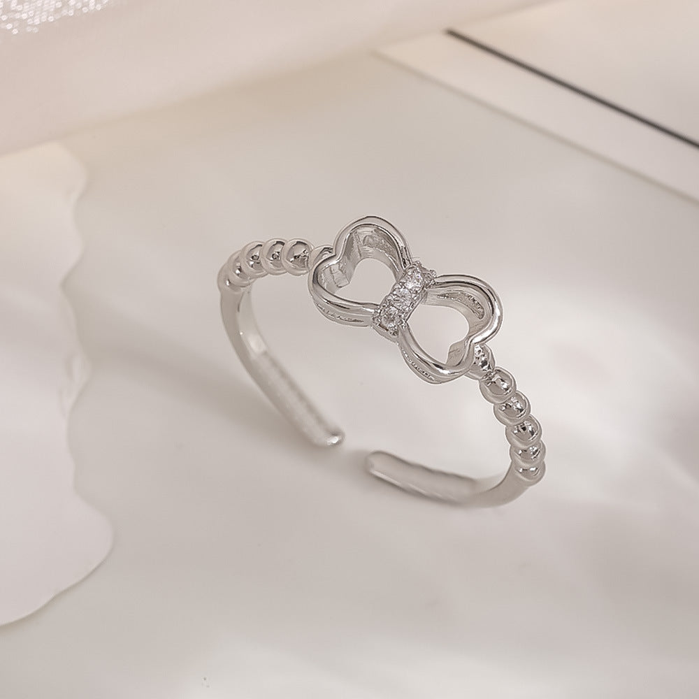 Women's Open-end Zircon Fashionable Classy Simple Cold Feeling Goddess Rings