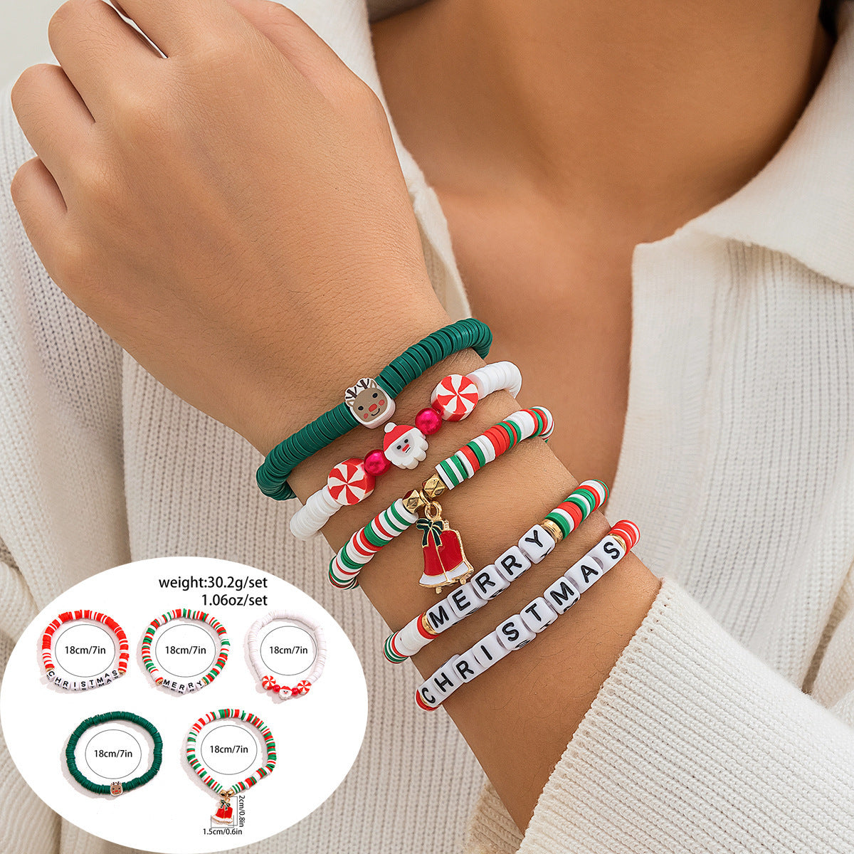 Women's Holiday Gift Santa Claus Suits Snowman Bracelet