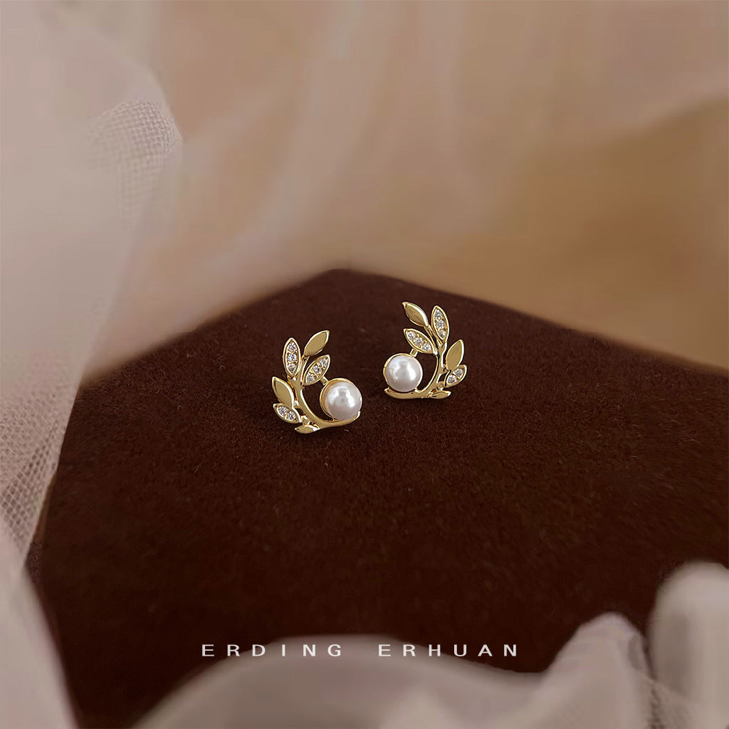 Women's Micro Inlaid Zircon Plated Niche Designer Wheat Section For Fashion Earrings