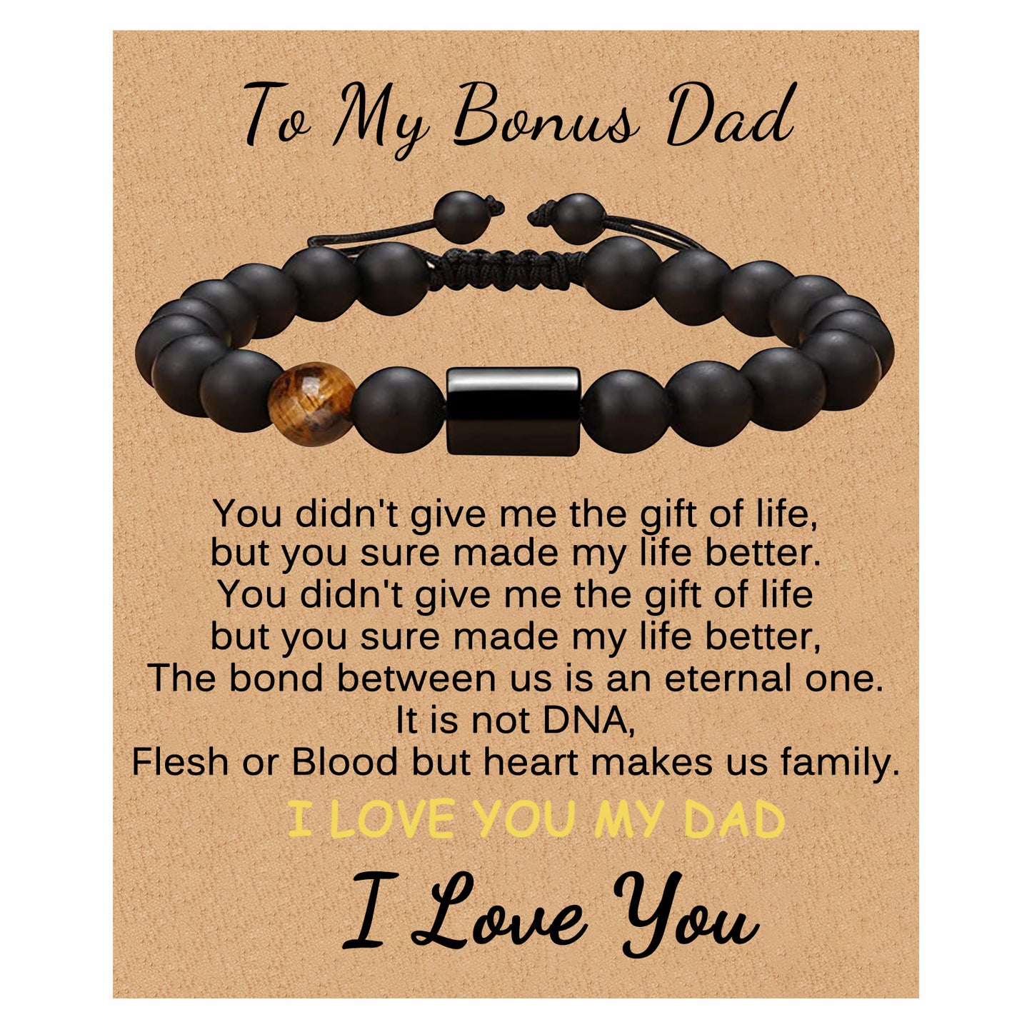 Frosted Stone Card For Son Father Bracelets