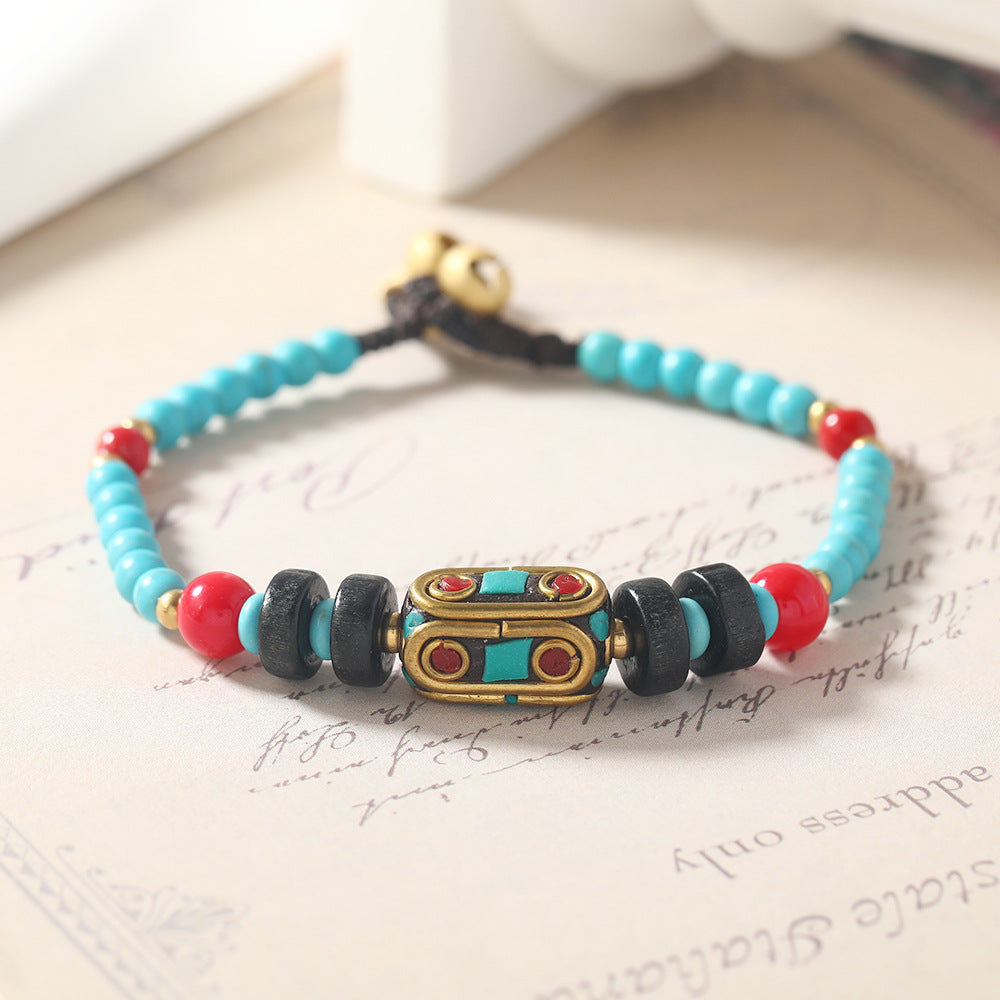 Women's Style Nepal Beads Retro Fashion Thailand Wax Line Bracelet