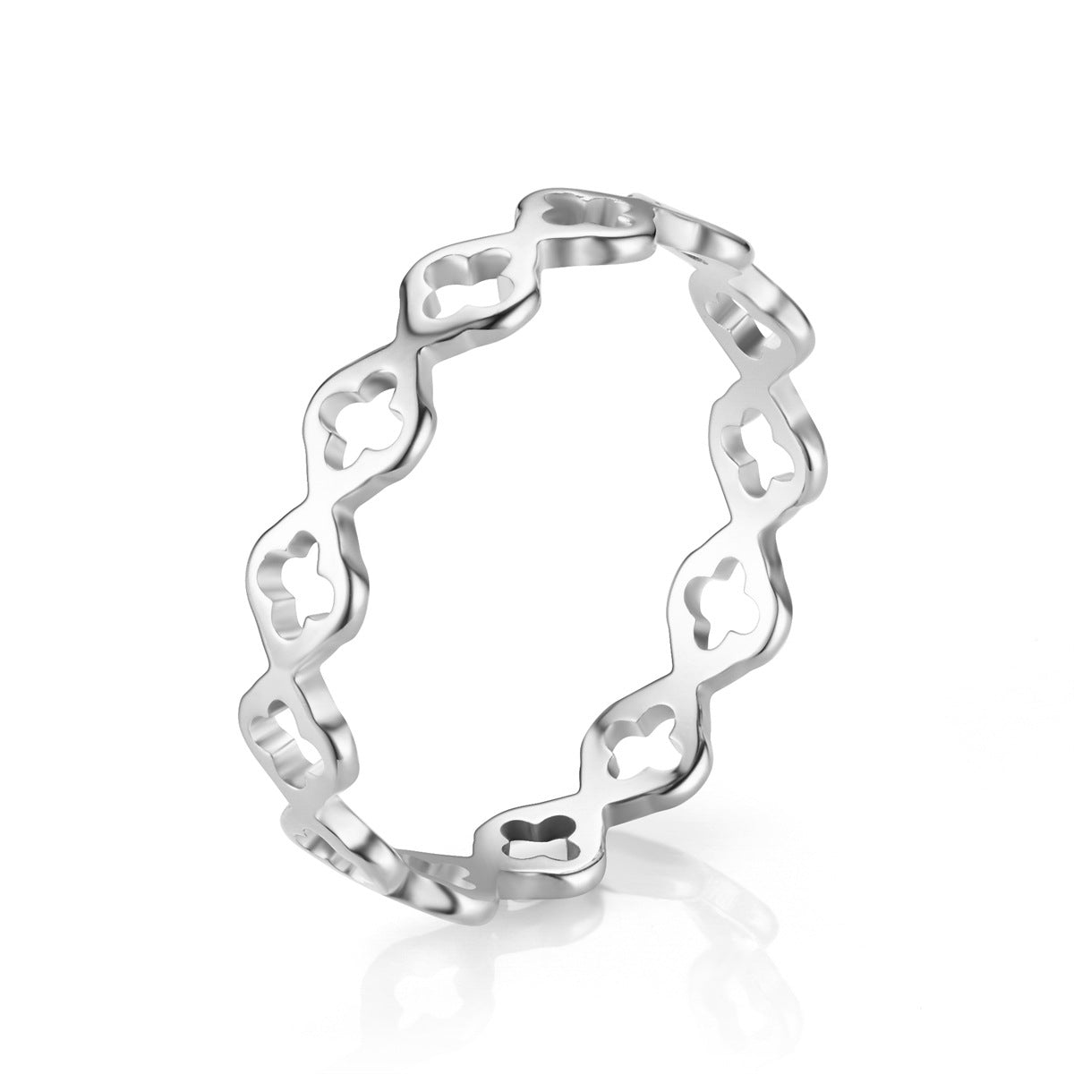 Women's Titanium Steel Female Design Diamond Sense Rings