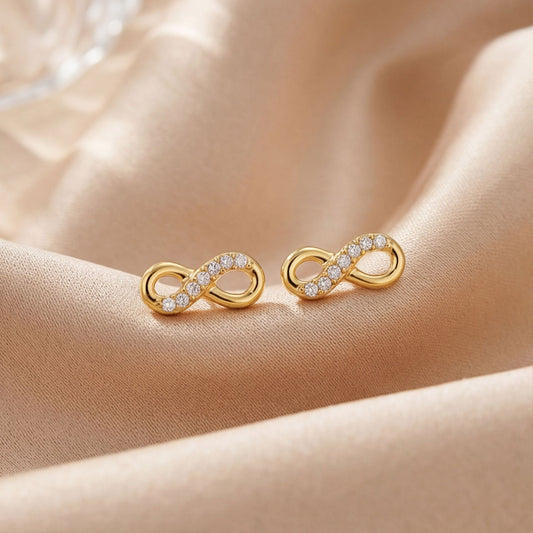 Women's Diamond Mobius Hollow Out Titanium Steel Ear Fresh Stud Earrings