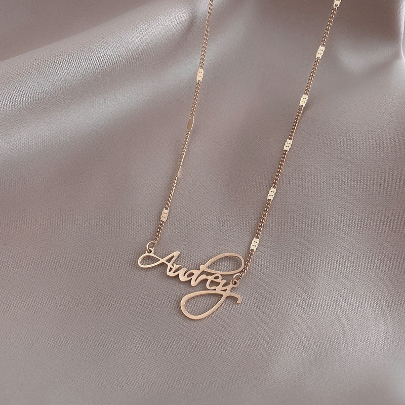 Women's Letters Titanium Steel Simple Clavicle Trendy Necklaces