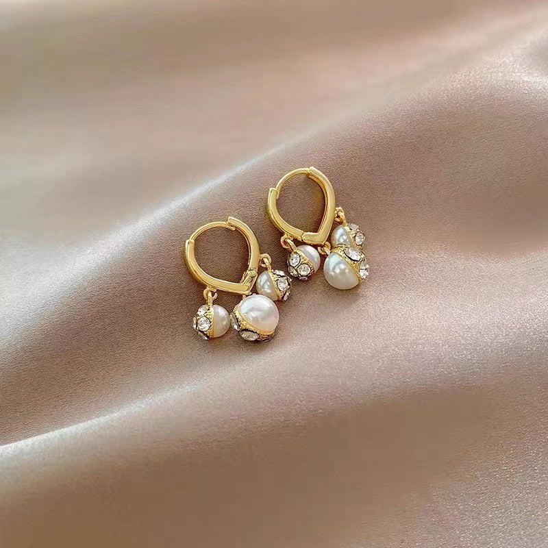 Diamond Fashion Star Moon Personality Tassel Ear Clip Stud Earrings