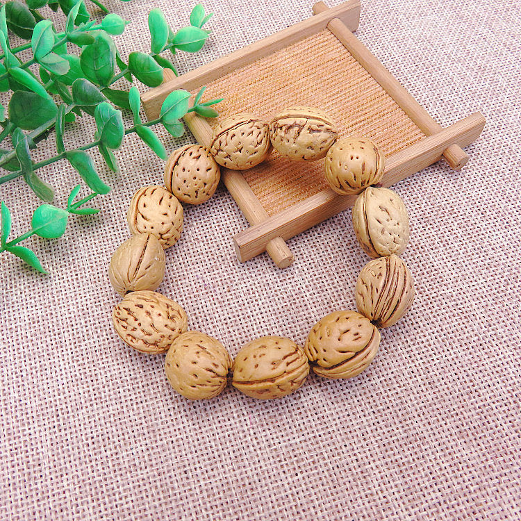 Spot Tourism Video Natural Walnut Peach Kernel Bodhi Seed Buddha Bracelet