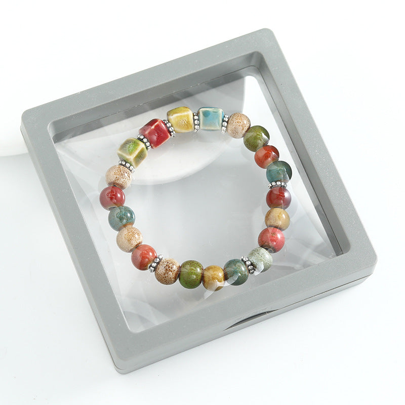 Ethnic Style Ceramic Beaded Artistic Ancient Bracelet
